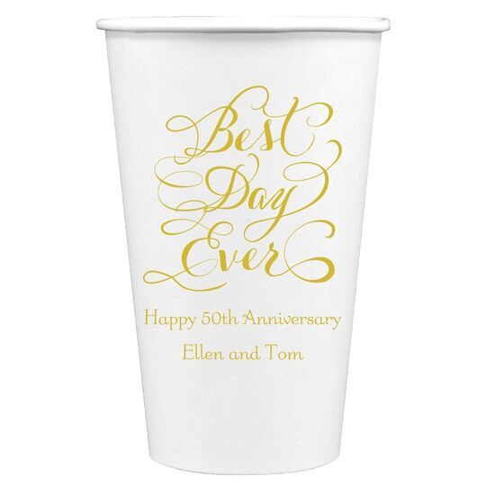 Whimsy Best Day Ever Paper Coffee Cups